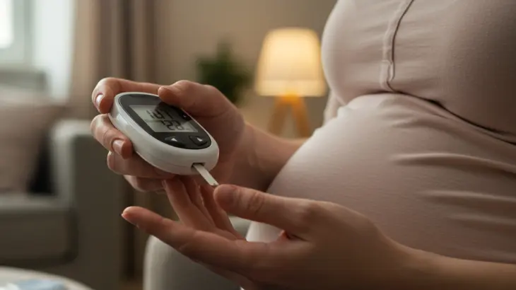 Mulher fazendo teste da diabetes
