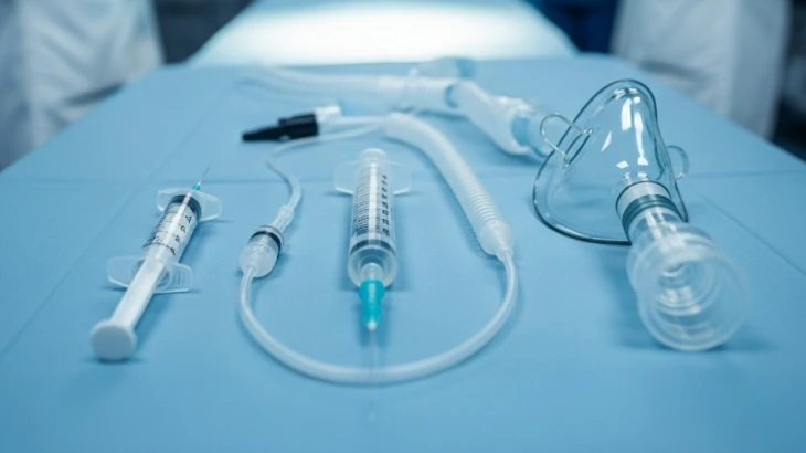 Seringas em cima de uma mesa cirúrgica